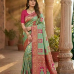 Women's Kanjivaram Silk Saree Woven Patola Banarasi Soft Sarees Zari With Blouse Piece