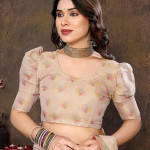 Women's Chanderi Floral Digital Print Chandheri Saree