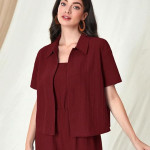 Women's Jumpsuit Co-ord Set | Soft Breathable Feel | Comfortable Fit with Easy Movement , Maroon