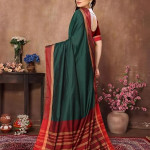 Women's Striped Pattern Cotton Silk Saree