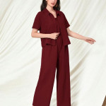 Women's Jumpsuit Co-ord Set | Soft Breathable Feel | Comfortable Fit with Easy Movement , Maroon