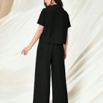 Women's Jumpsuit Co-ord Set | Soft Breathable Feel | Comfortable Fit with Easy Movement , Black