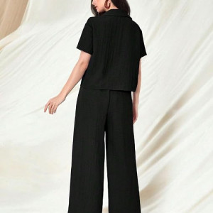 Women's Jumpsuit Co-ord Set | Soft Breathable Feel | Comfortable Fit with Easy Movement , Black