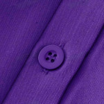 Women's Rayon Top with 3/4th Sleeves Mandarin Collar Neck Solid Pattern A Line Style Knee-Length and Regular Fit purple